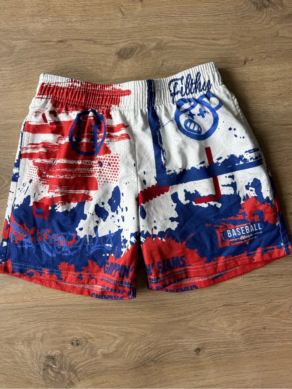 BSBL 101 Graffiti Red & Blue Printed Boys Shorts